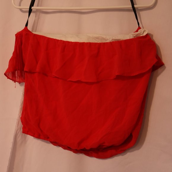 NEW * NEVER WORN* Bebe Fringe Tube Top - Picture 2 of 3